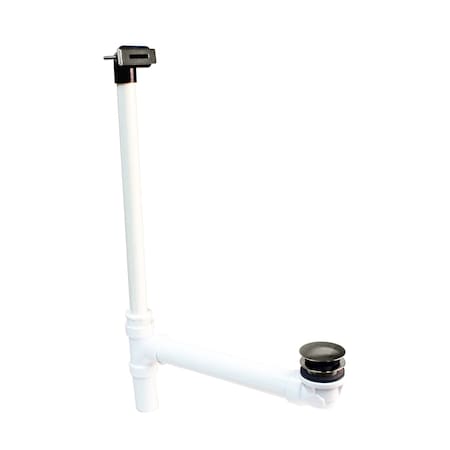 Westbrass Low Profile Sch. 40 PVC Tub Waste, W/ ADA Approved Tip-Toe Drain, & Linear Overflow, in Polished Nic 493244SLD-05